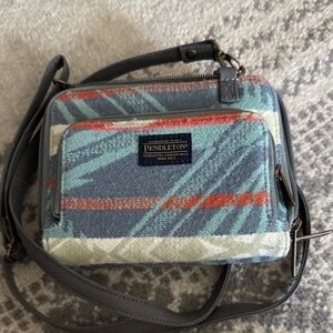 Pendleton Blue and Green Crossbody Bag